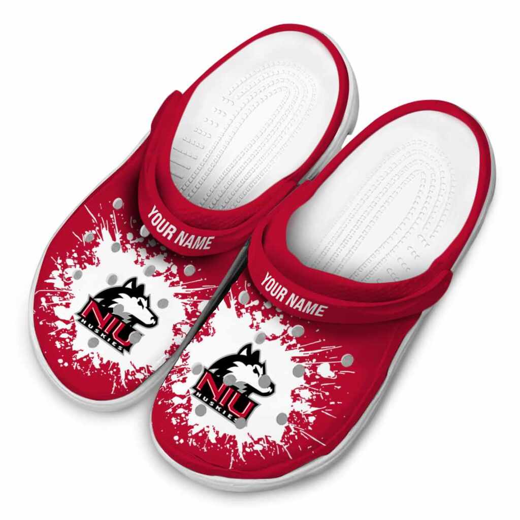 Custom Northern Illinois Huskies Splatter Background ClogTVC1801711 - Image 4