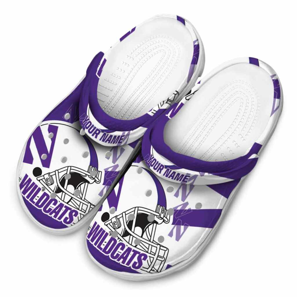 Custom Northwestern Wildcats Football Helmet ClogTVC1801792 - Image 4