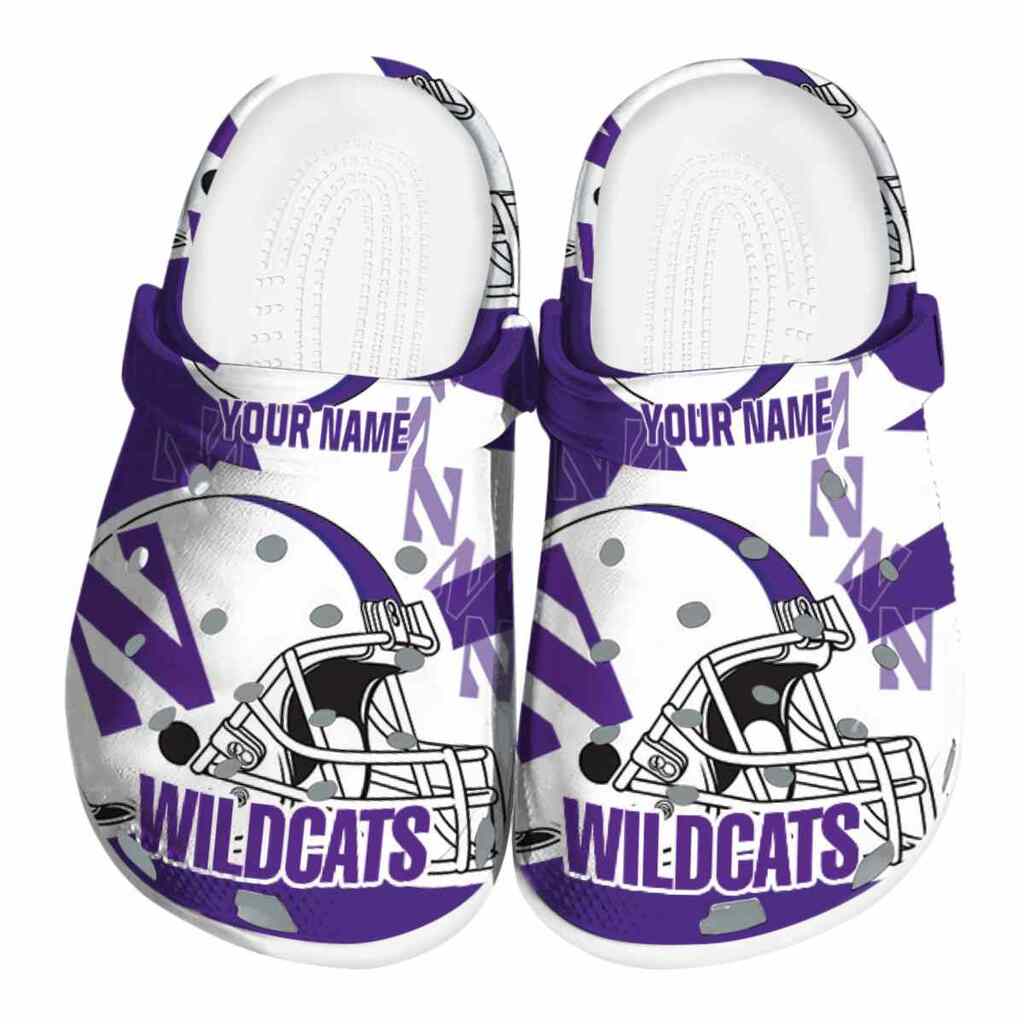 Custom Northwestern Wildcats Football Helmet ClogTVC1801792