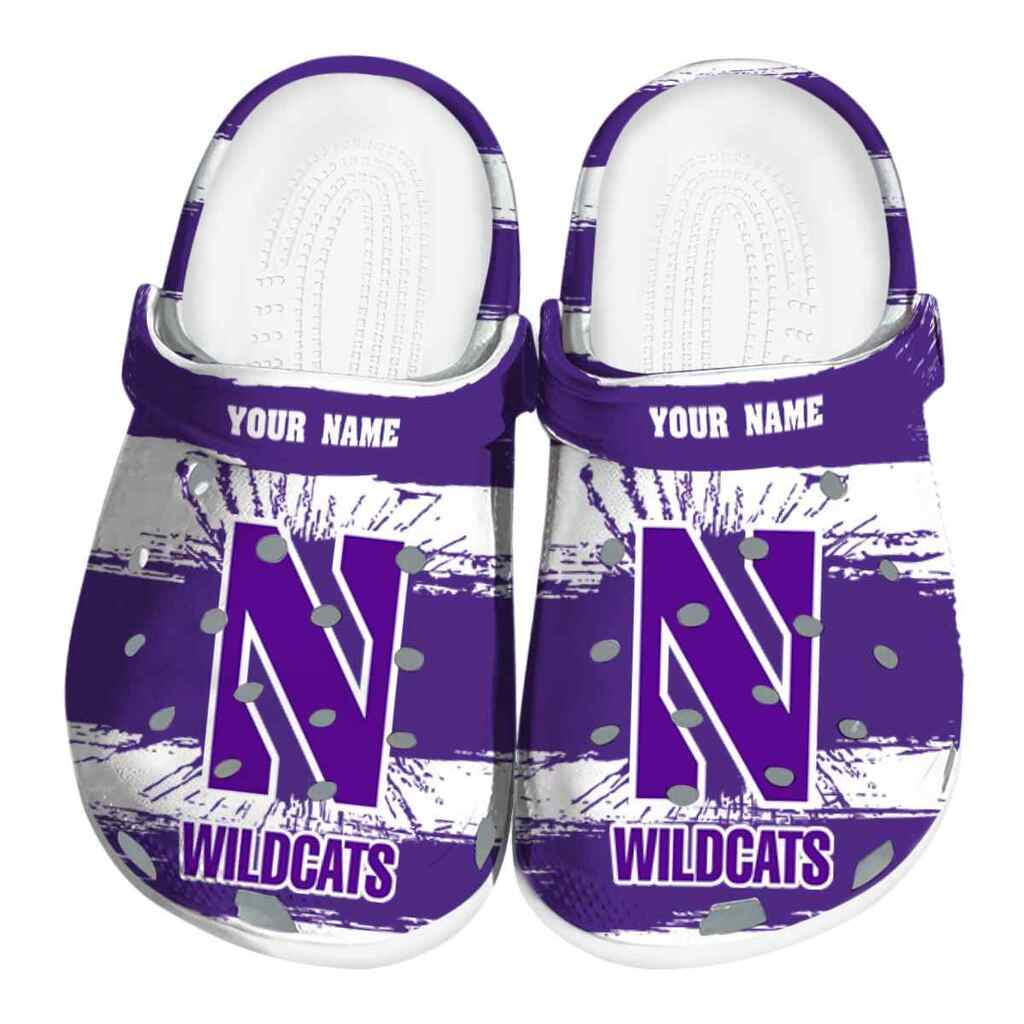 Custom Northwestern Wildcats Paint Splatter Graphics ClogTVC1801727