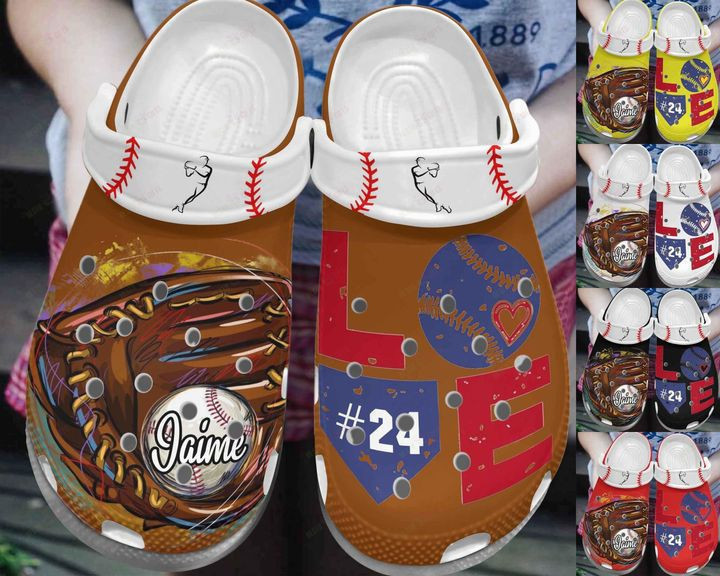 Custom Number Colorful Baseball Home Plate Clogs Shoes
