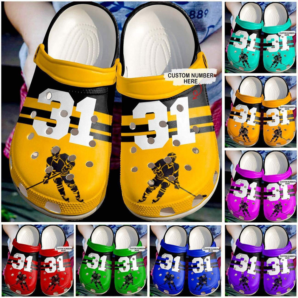 Custom Number Ice Hockey Team Spirit Clogs Shoes