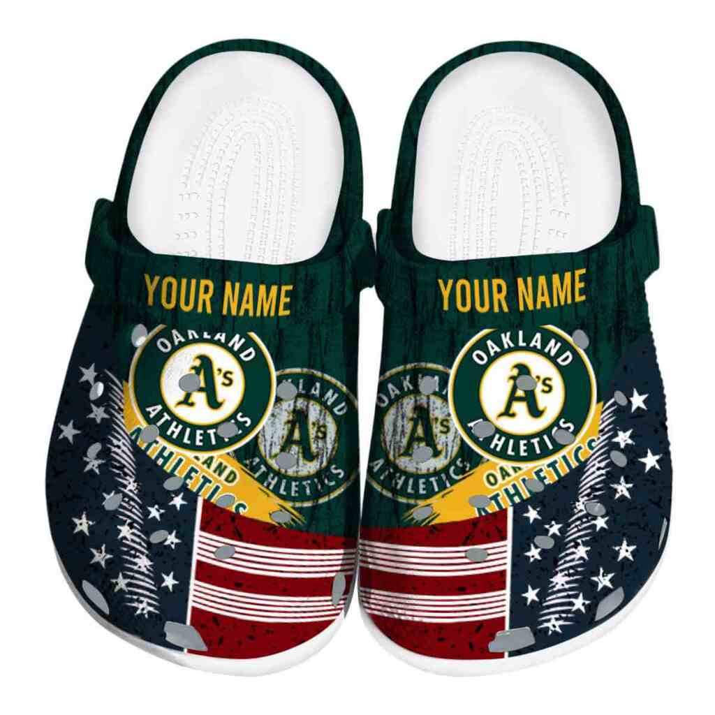 Custom Oakland Athletics Star-Spangled Side Pattern ClogTVC180141