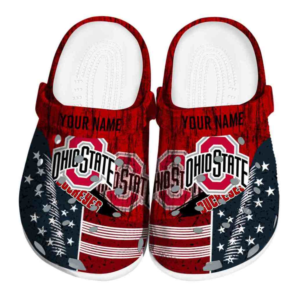 Custom Ohio State Buckeyes Star-Spangled Side Pattern ClogTVC1801171