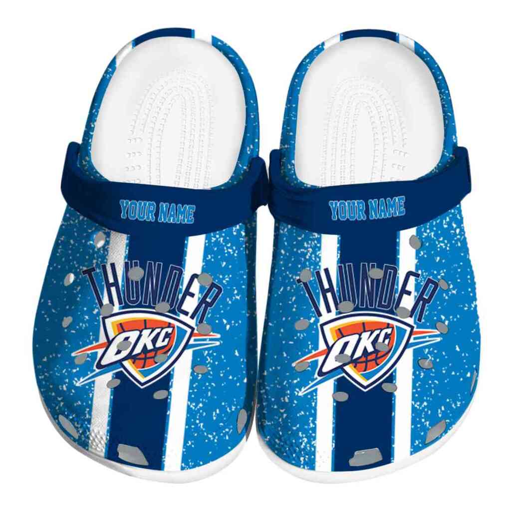 Custom Oklahoma City Thunder Vertical Stripes ClogTVC1801919