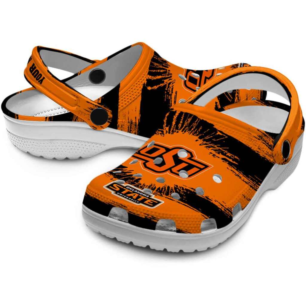 Custom Oklahoma State Cowboys Paint Splatter Graphics ClogTVC180144 - Image 3