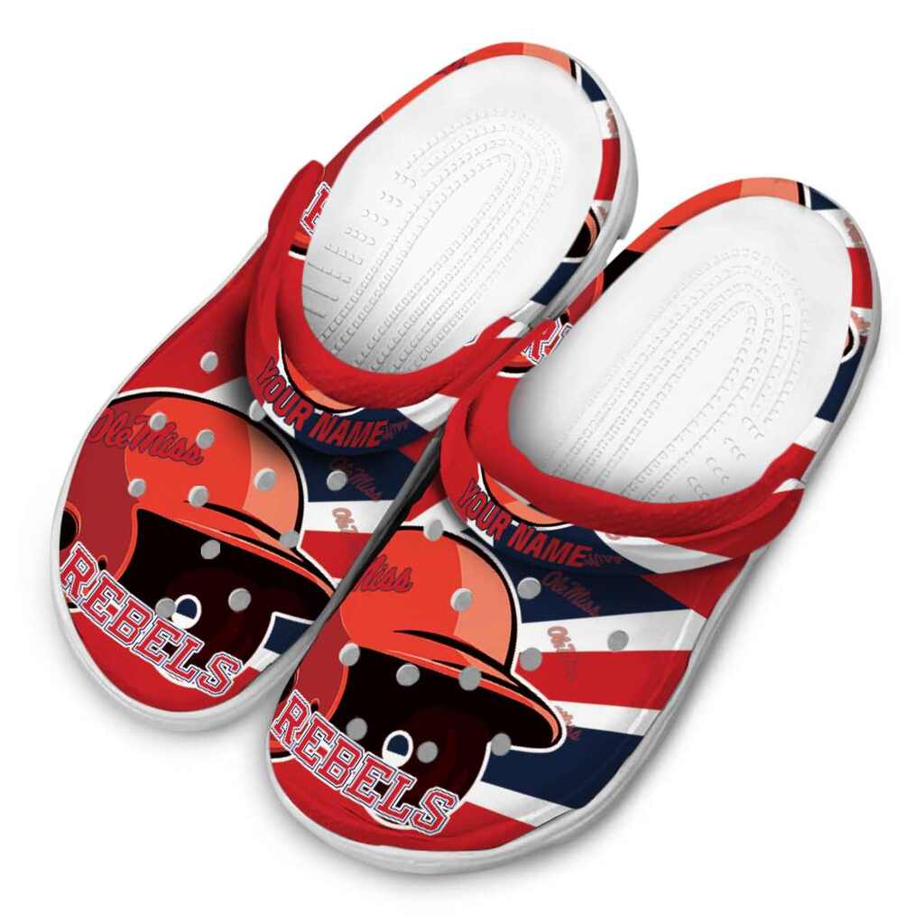 Custom Ole Miss Rebels Baseball Helmet ClogTVC1801822 - Image 4
