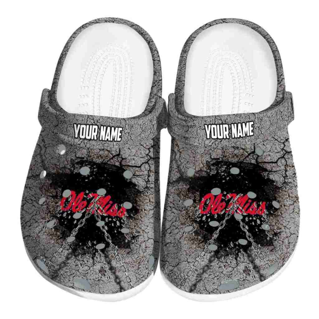 Custom Ole Miss Rebels Cracked Ground Texture ClogTVC1801716