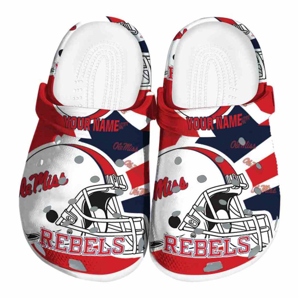 Custom Ole Miss Rebels Football Helmet ClogTVC1801791
