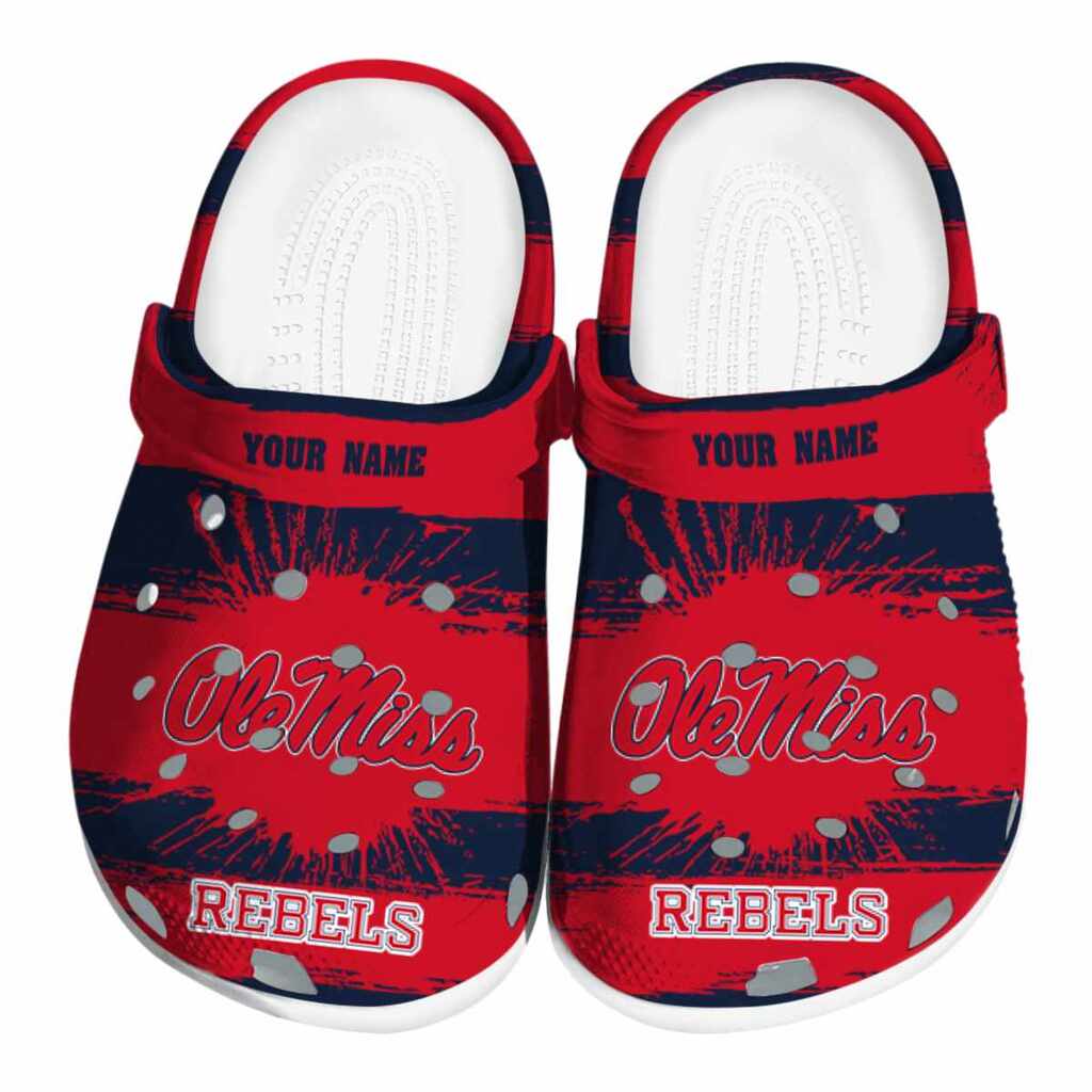 Custom Ole Miss Rebels Paint Splatter Graphics ClogTVC1801729