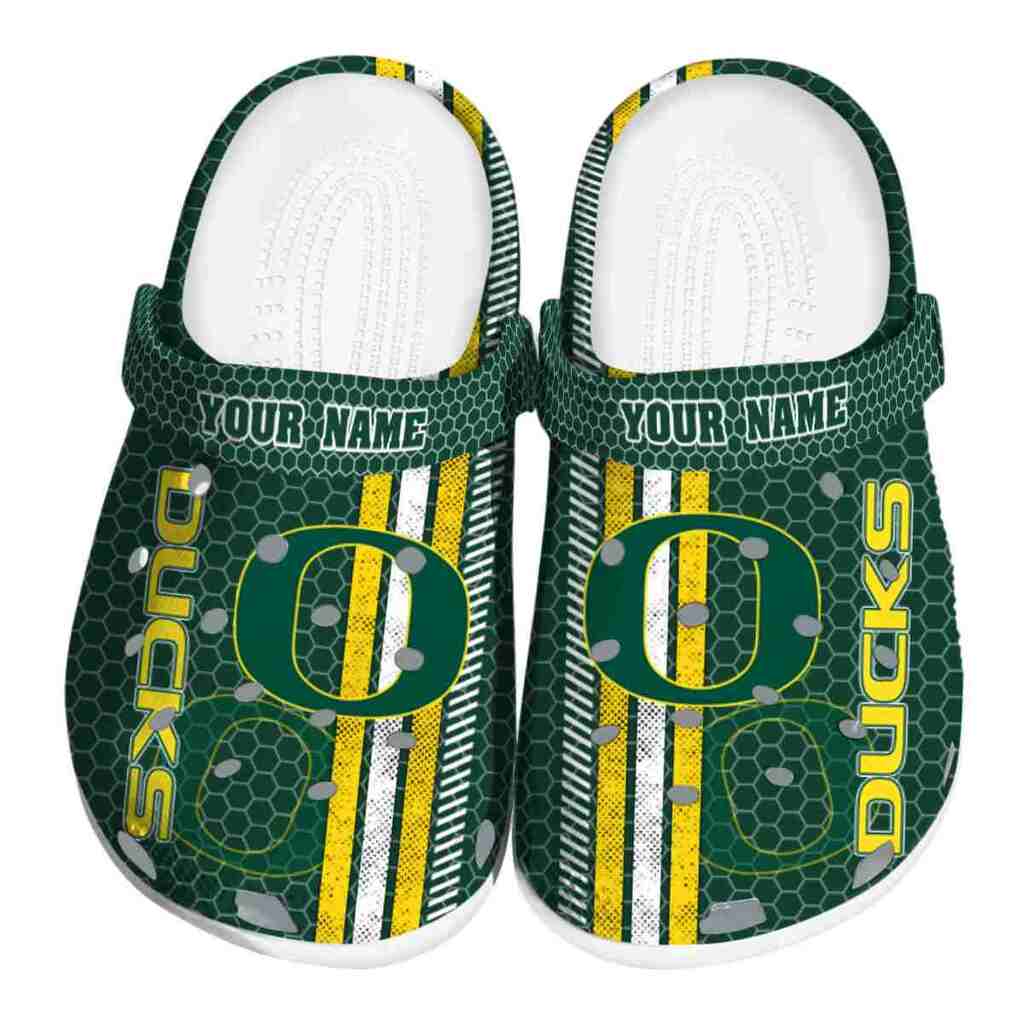 Custom Oregon Ducks Contrasting Stripes ClogTVC180145
