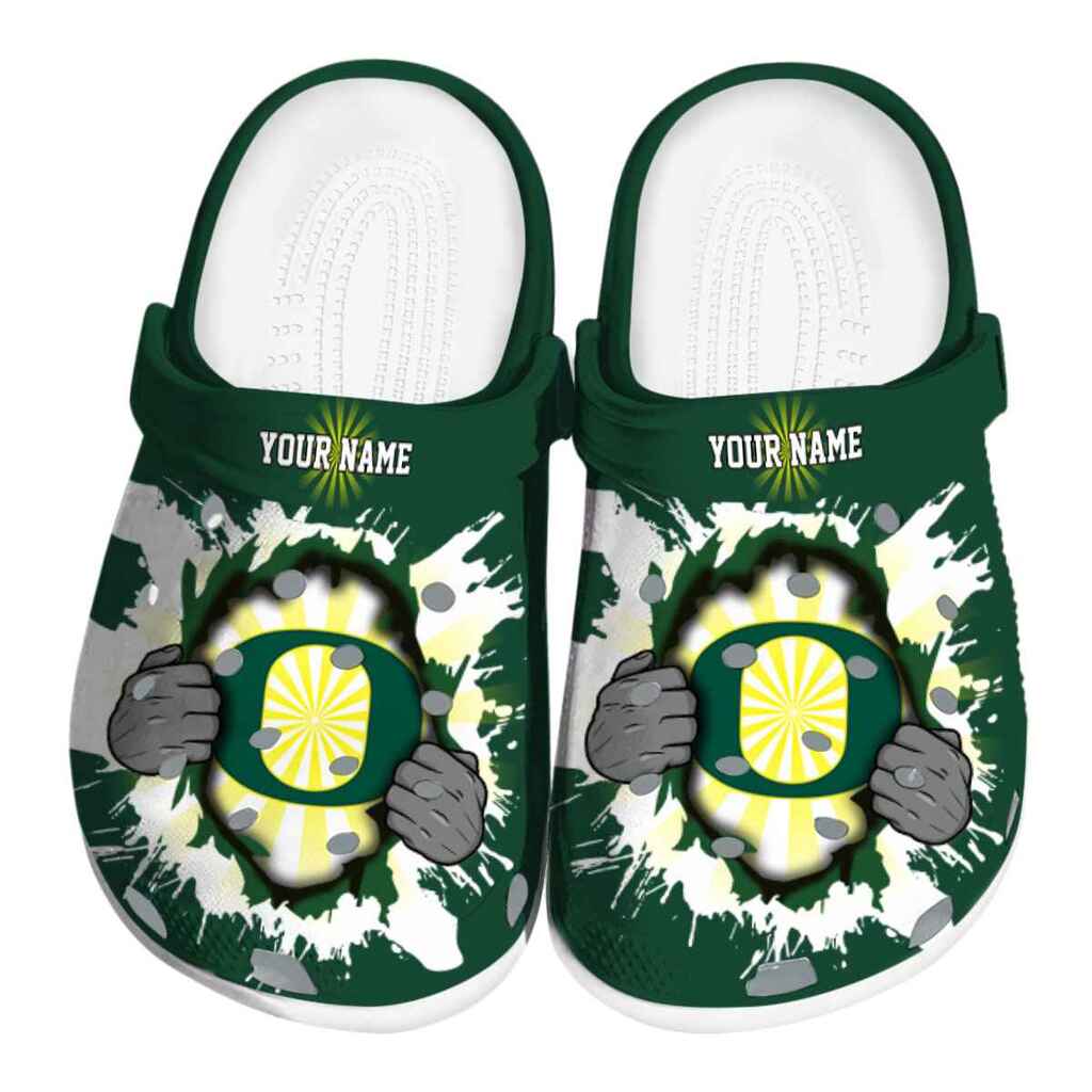 Custom Oregon Ducks Gripping Hand ClogTVC180145