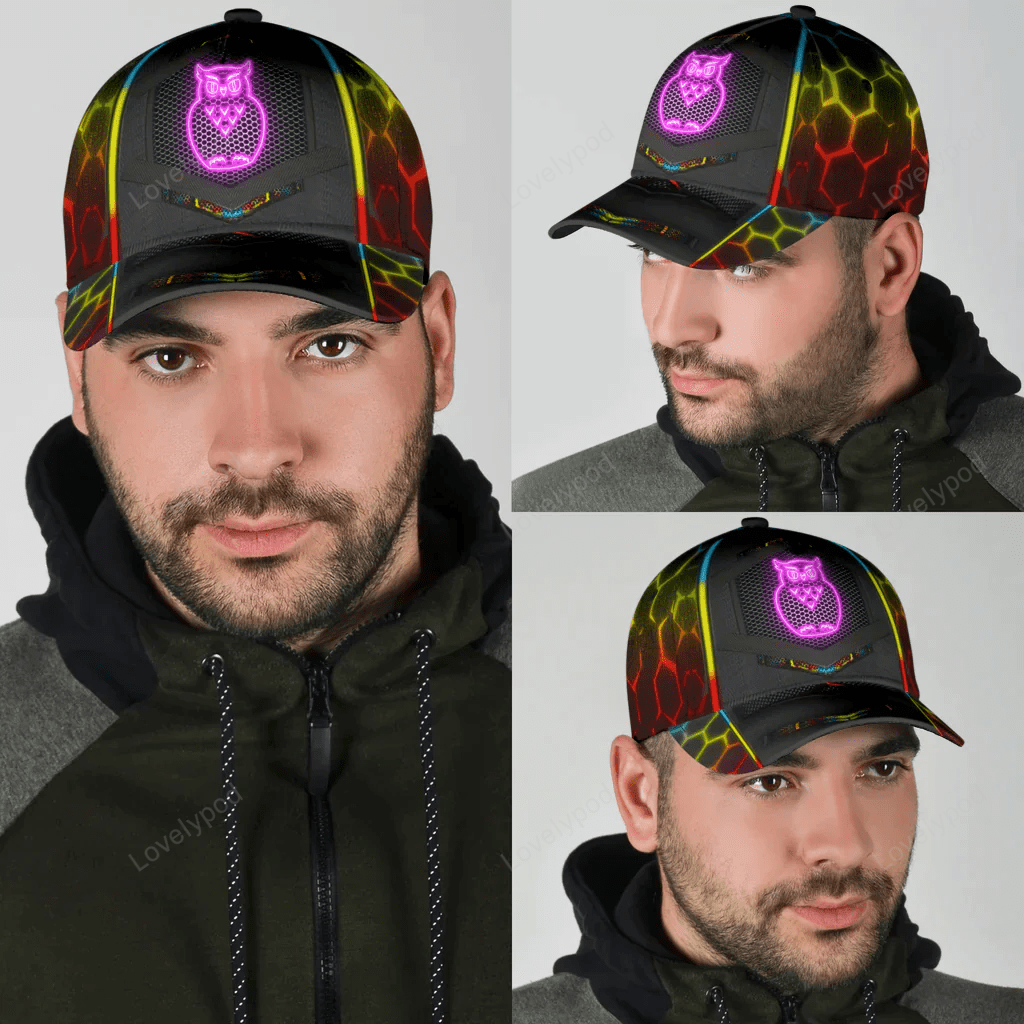 Custom Owl Classic Cap, Gift for Owl Lovers, Owl hat for men and women Trucker Hats Custom Hats Gifts For Men & Women