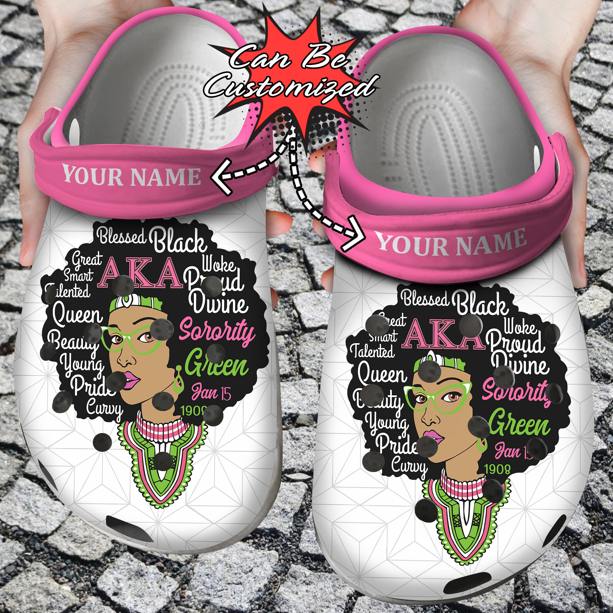 Custom Personalized AKA Queen Clog Shoes