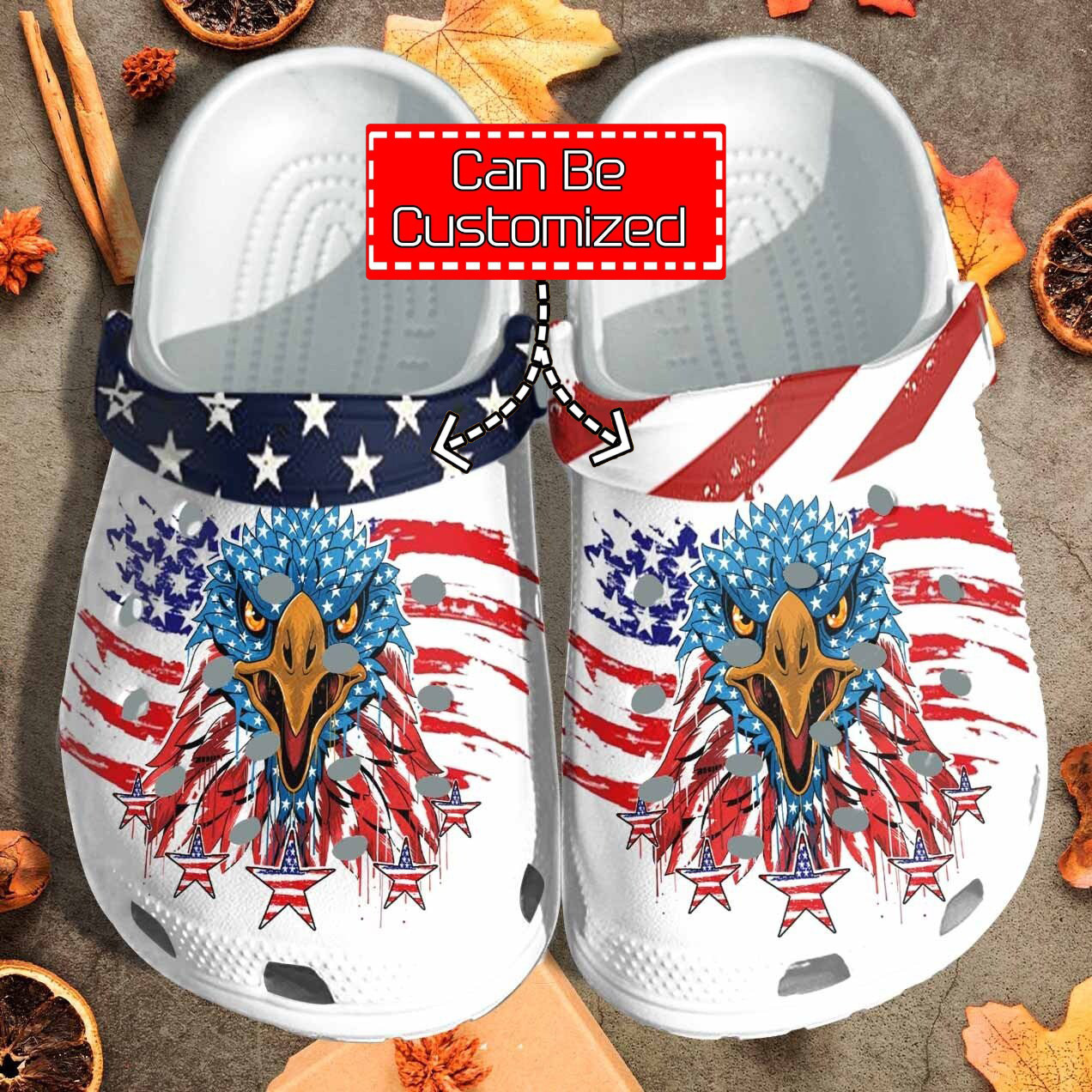 Custom Personalized American Eagle Skin Clog Shoes