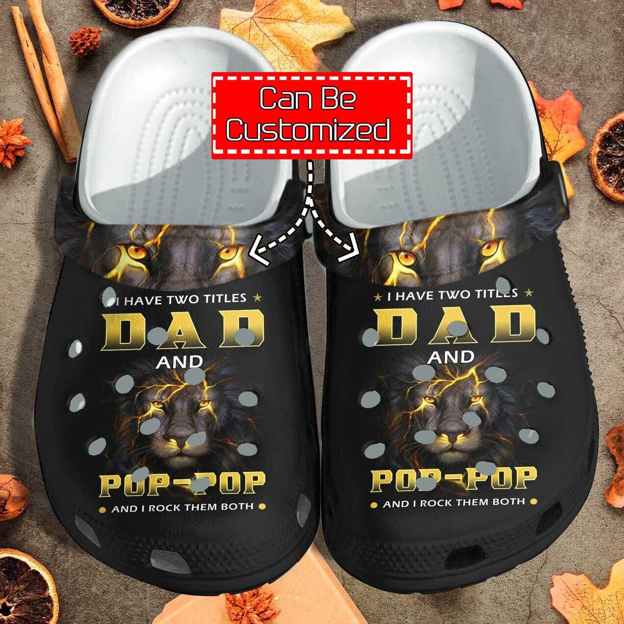 Custom Personalized Black Lion Father Black King Fathers Day Clog Shoes