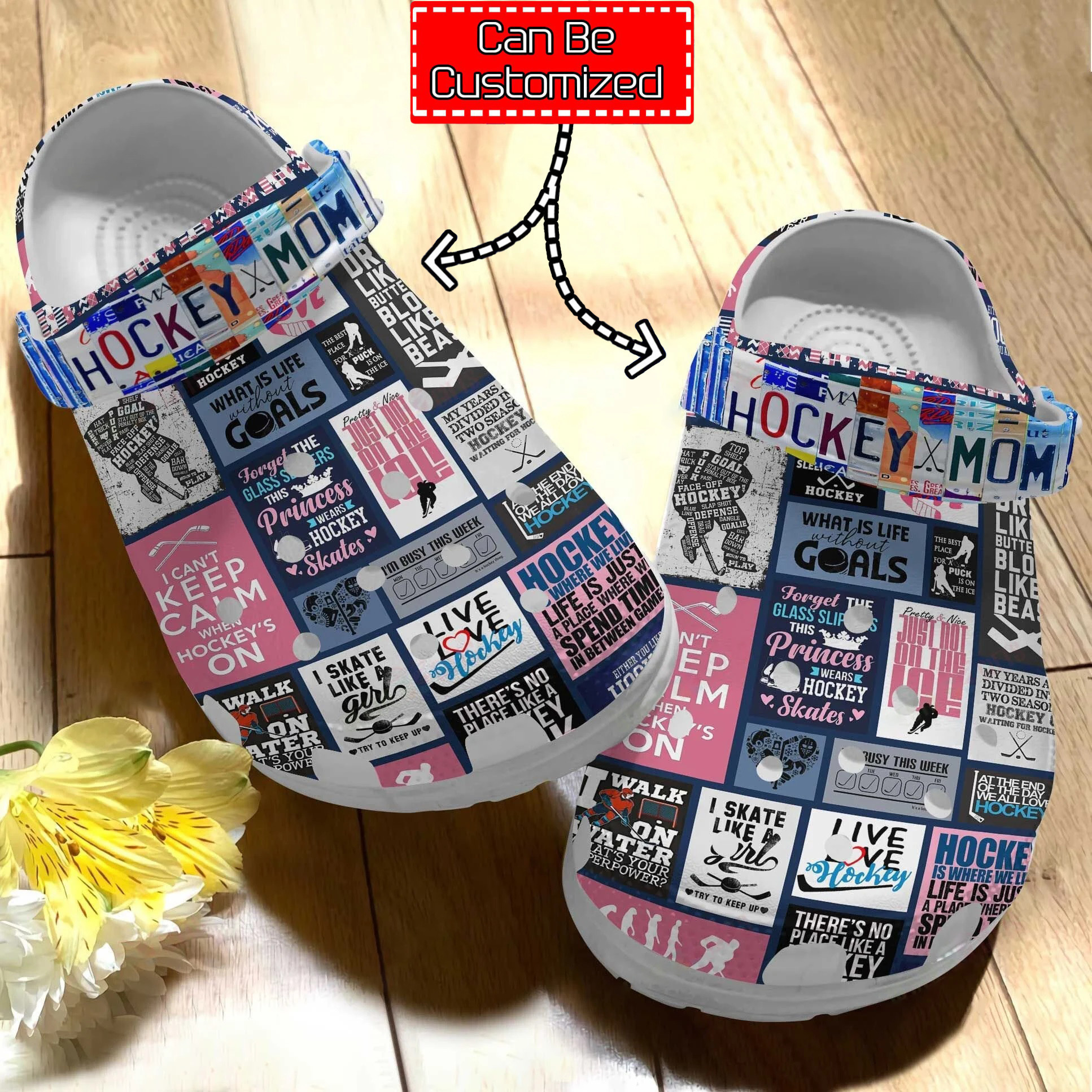 Custom Personalized Hockey Mom Clog Shoes