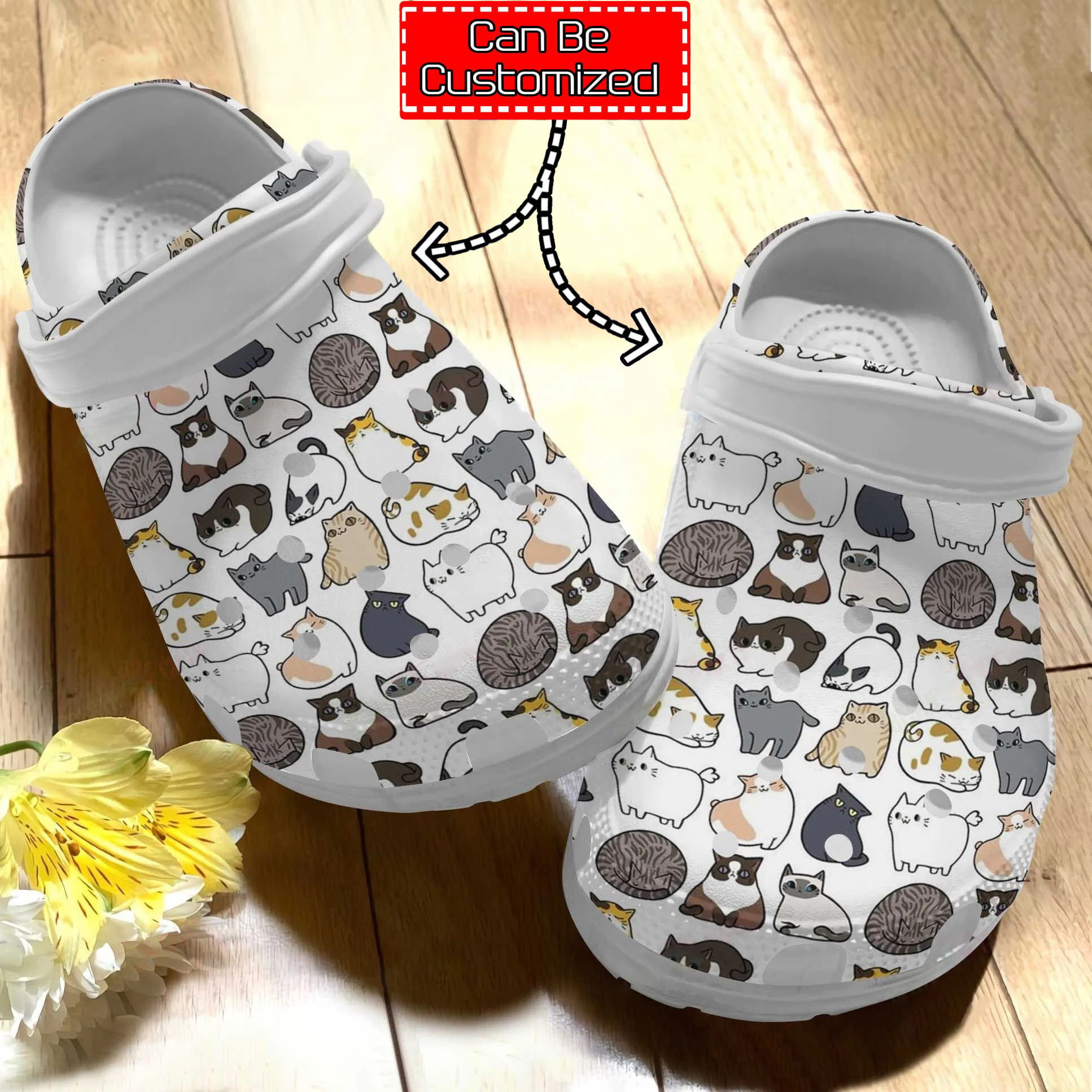 Custom Personalized Lovely Cats Pattern Clog Shoes