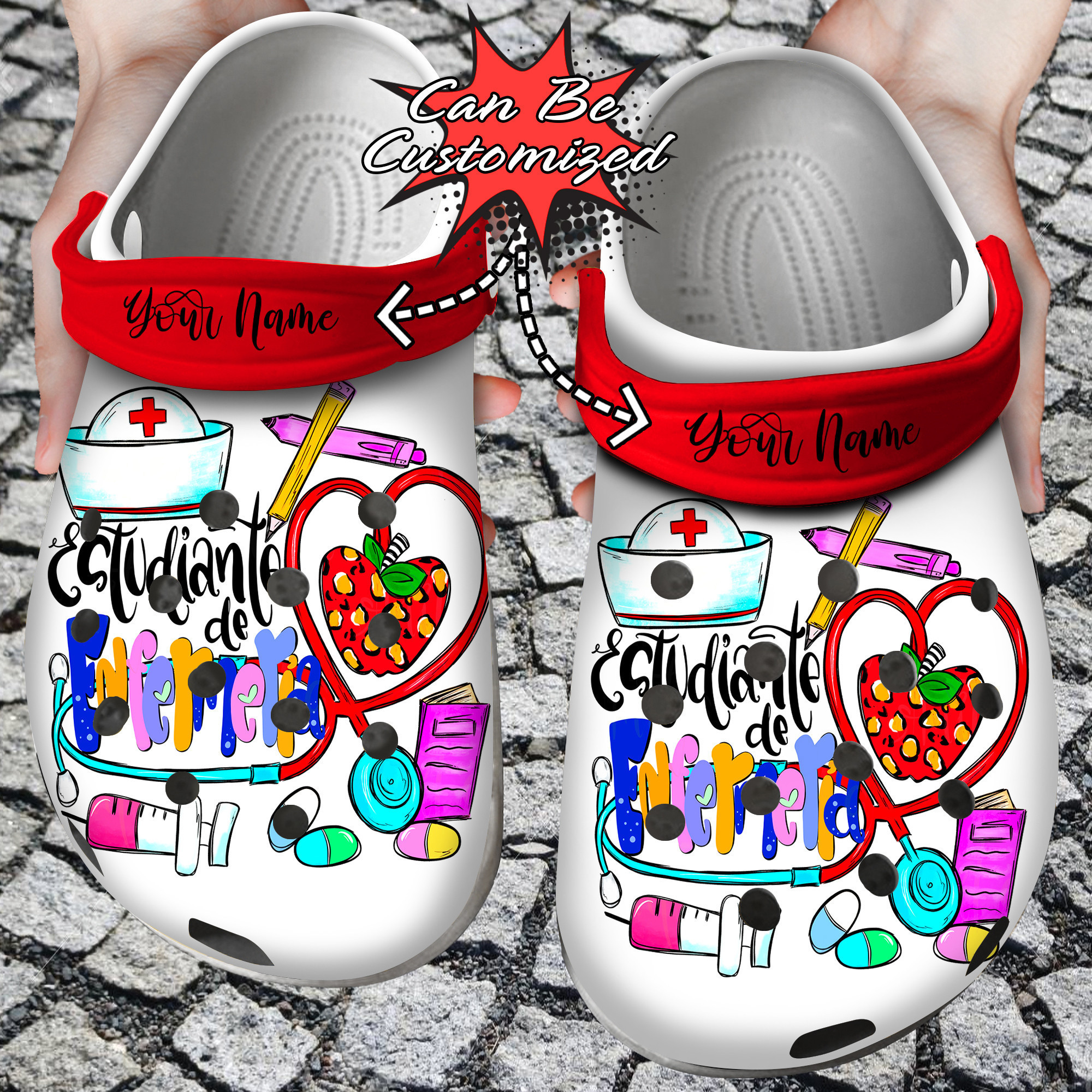 Custom Personalized School Registered Nurse Clog Shoes