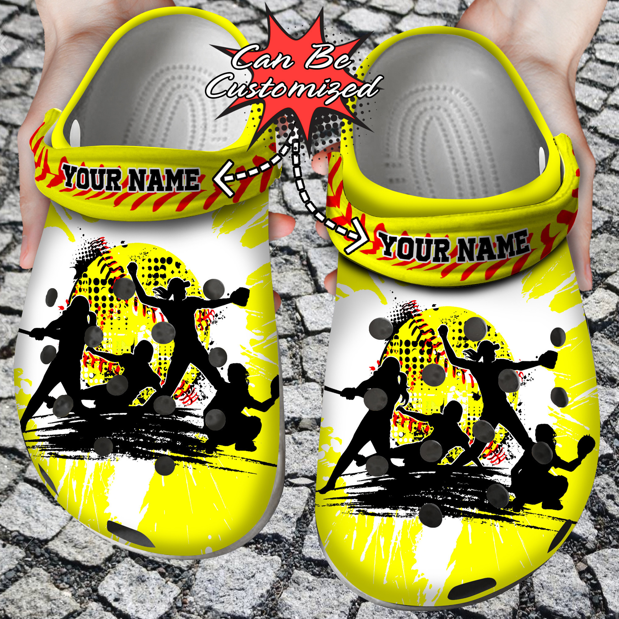 Custom Personalized Softball Player Clog Shoes