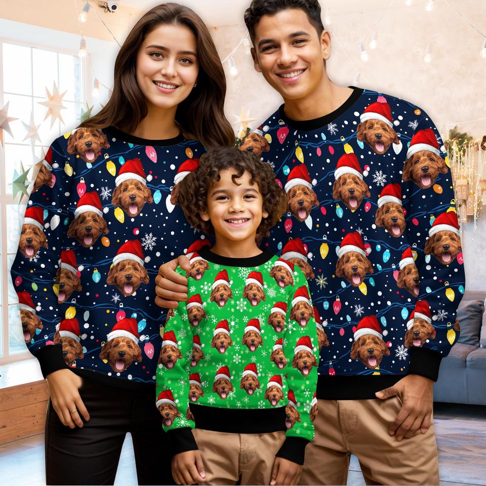 Custom Personalized Ugly Christmas Sweater with Face
