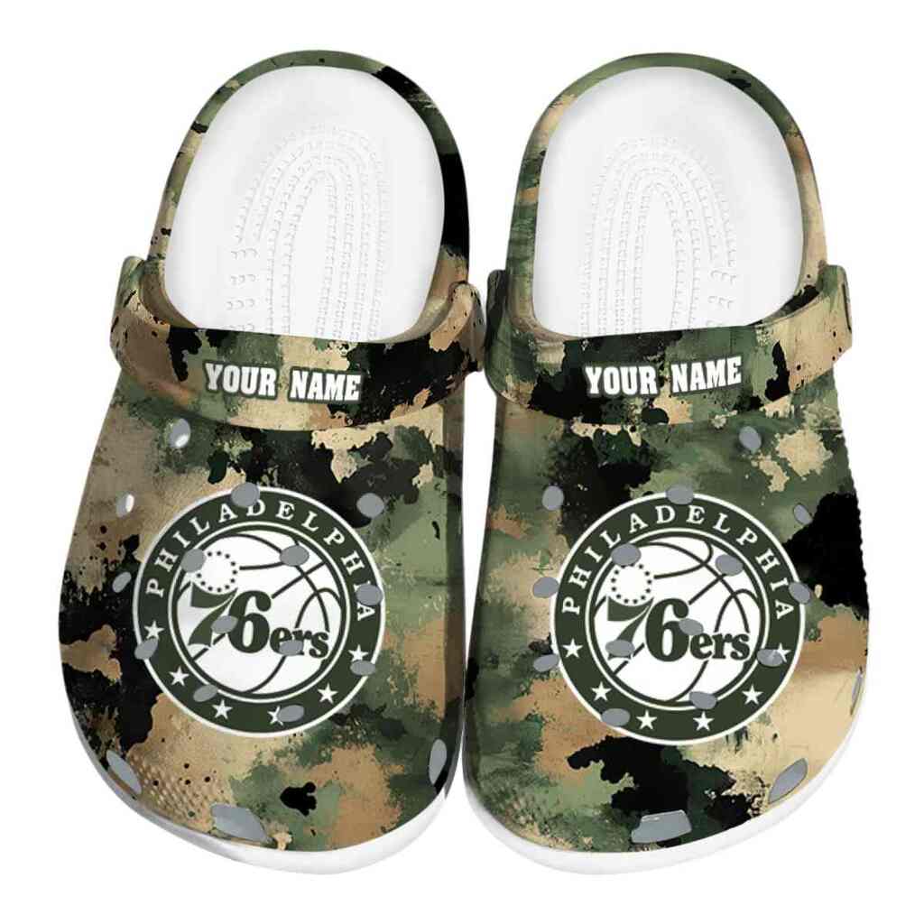 Custom Philadelphia 76ers Camouflage Craze ClogTVC1801689