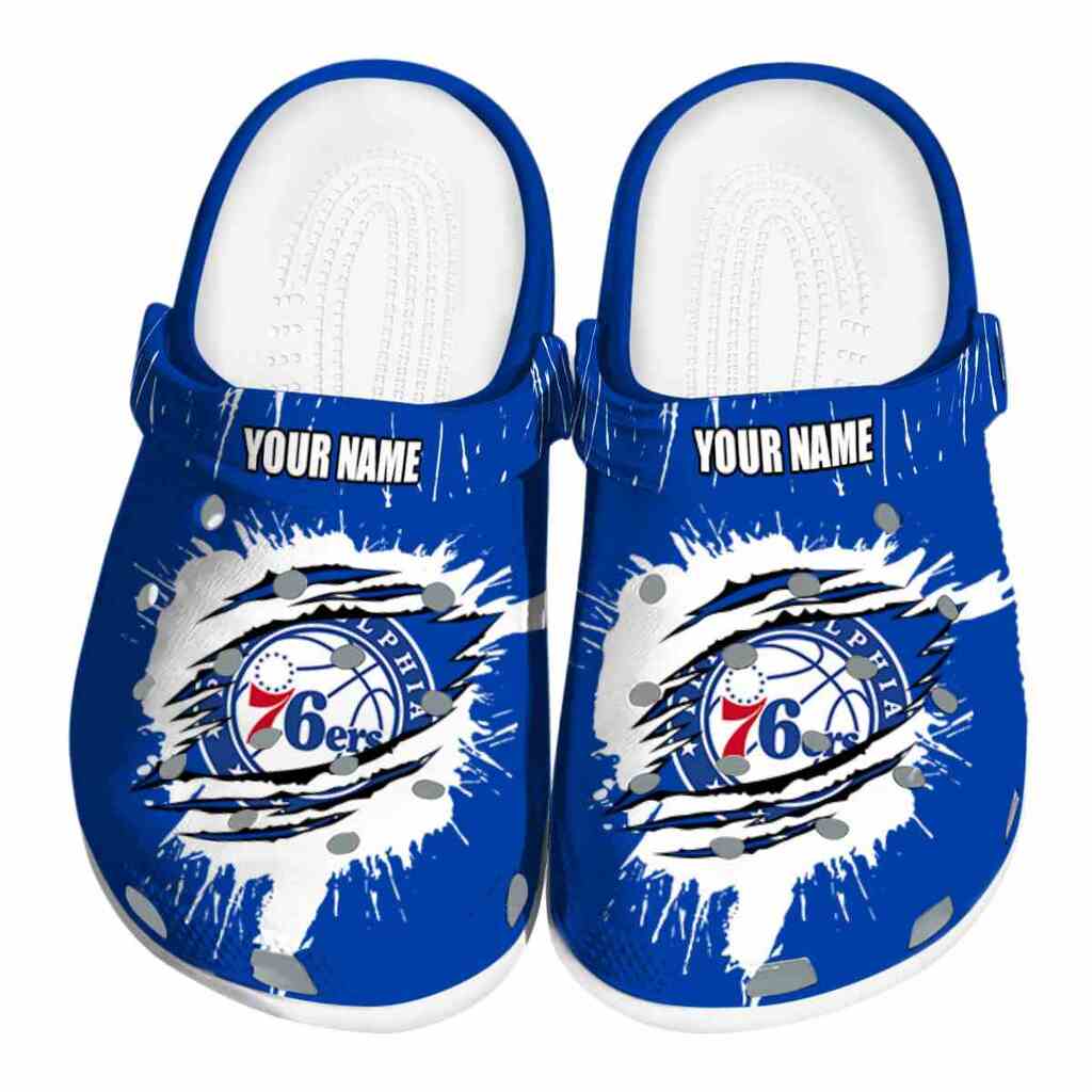 Custom Philadelphia 76ers Splash Motif Background ClogTVC1801689