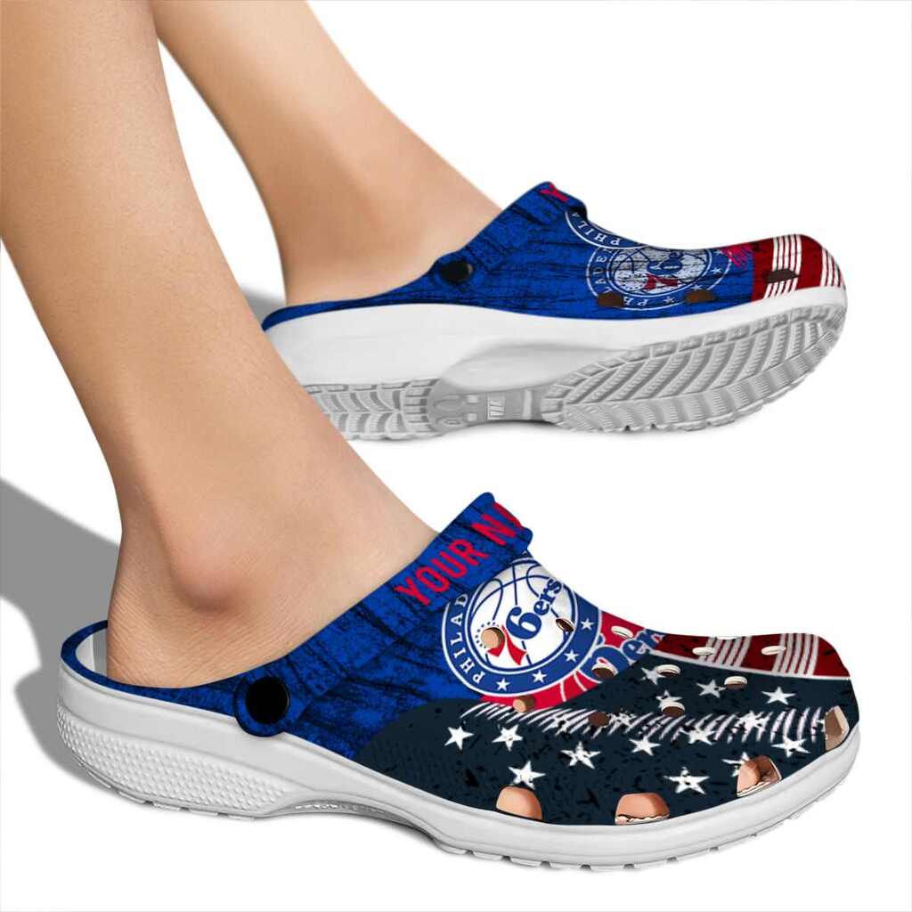 Custom Philadelphia 76ers Star-Spangled Side Pattern ClogTVC1801690 - Image 2