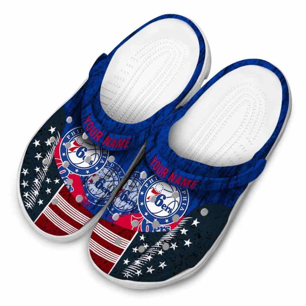 Custom Philadelphia 76ers Star-Spangled Side Pattern ClogTVC1801690 - Image 4