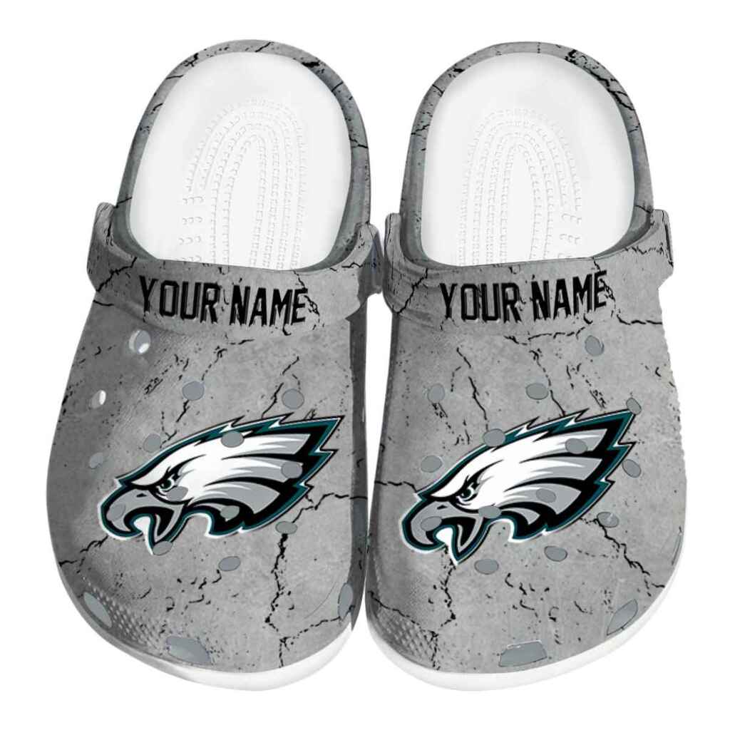 Custom Philadelphia Eagles Cracked Texture ClogTVC1801136