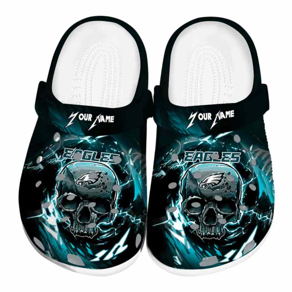 Custom Philadelphia Eagles Gothic Skull ClogTVC1801136