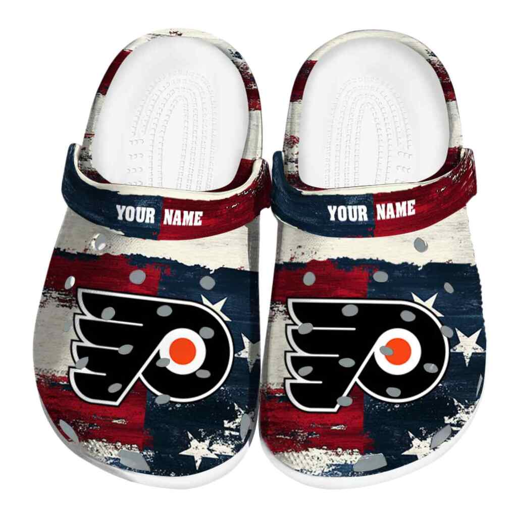 Custom Philadelphia Flyers Patriotic Stripes ClogTVC1801898