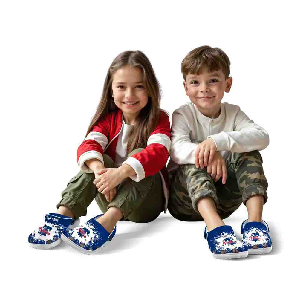 Custom Philadelphia Phillies Splatter Background ClogTVC1801168 - Image 8