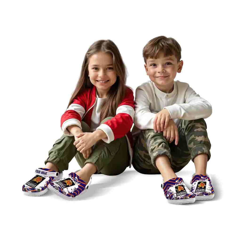 Custom Phoenix Suns Zigzag Paint Burst ClogTVC1801691 - Image 8