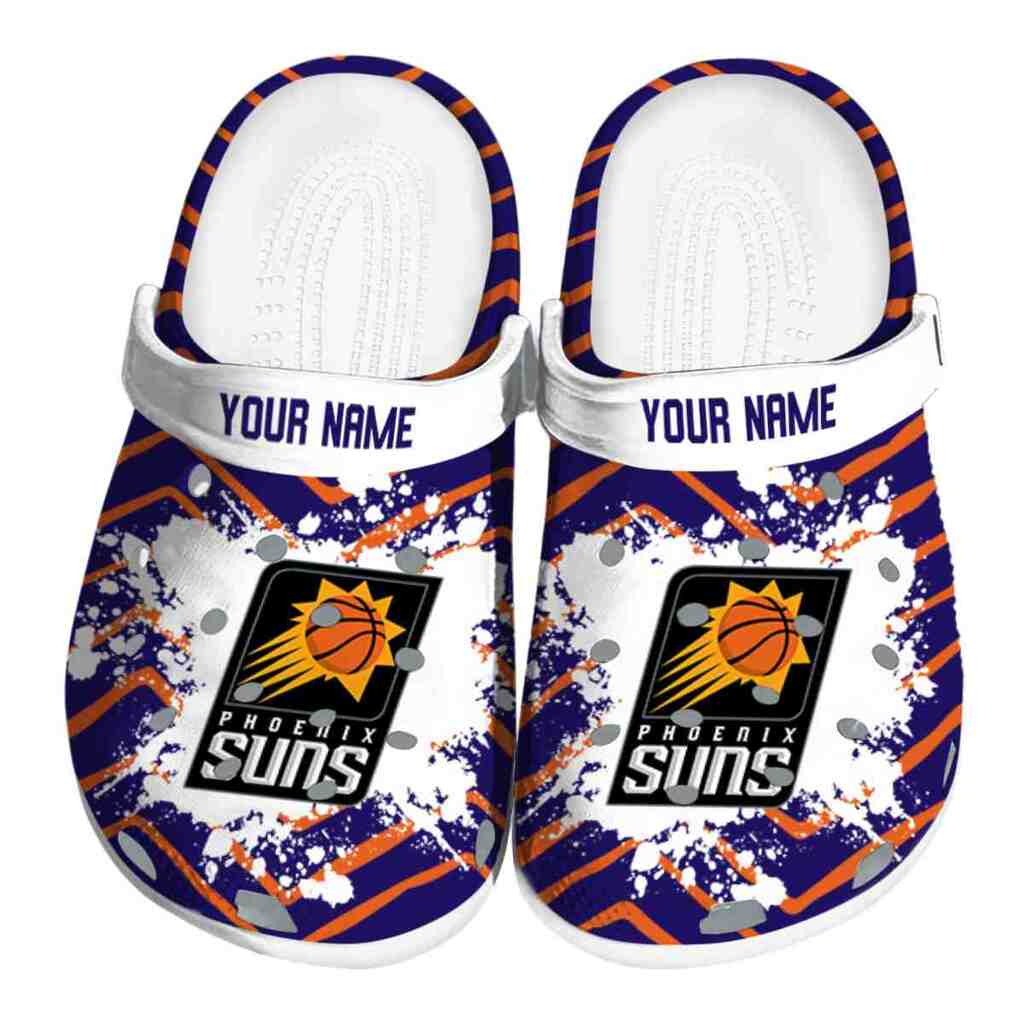 Custom Phoenix Suns Zigzag Paint Burst ClogTVC1801691