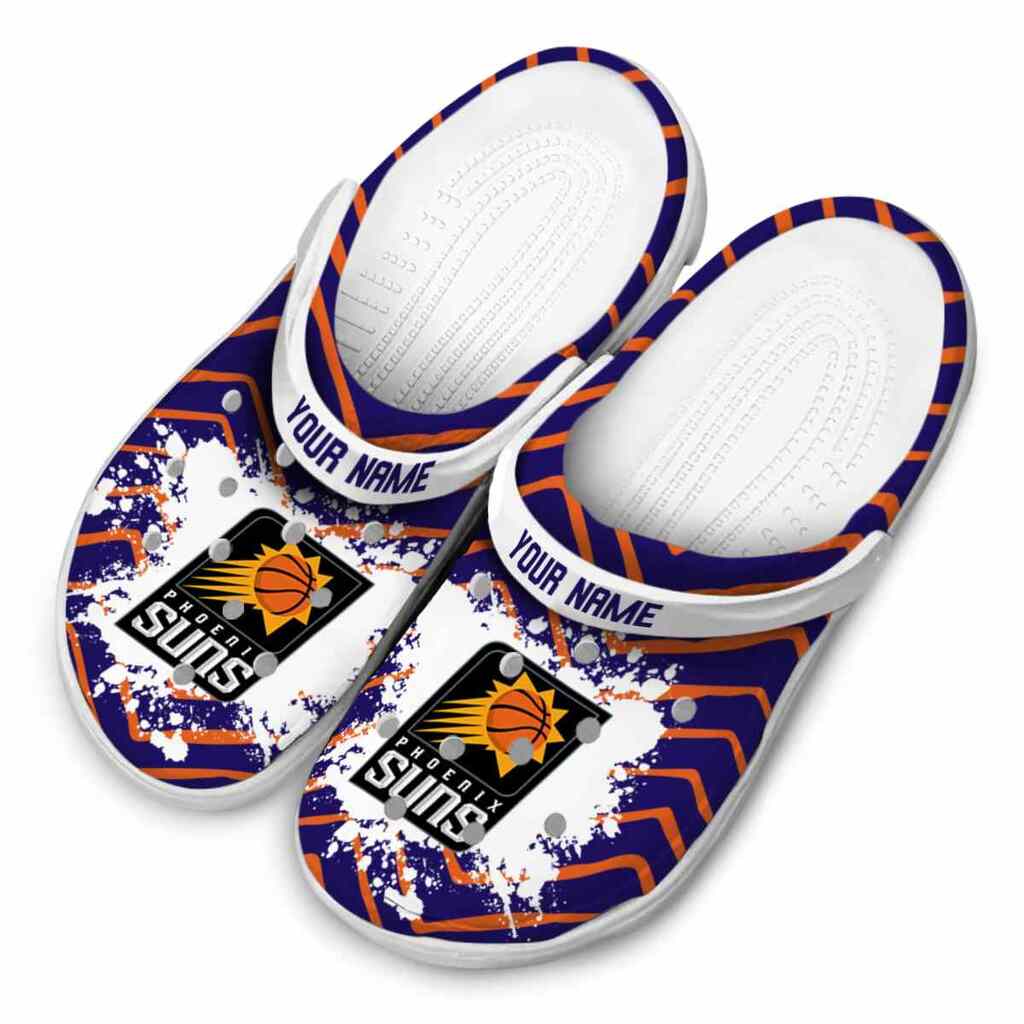 Custom Phoenix Suns Zigzag Paint Burst ClogTVC1801691 - Image 4