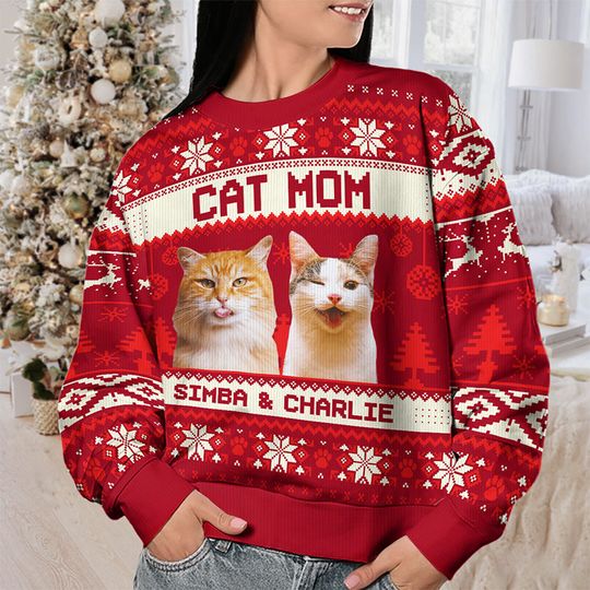 Custom Photo Busy Being A Cat Mama - Cat Personalized Custom Ugly Sweatshirt - Christmas Gift For Pet Owners, Pet Lovers - Image 6