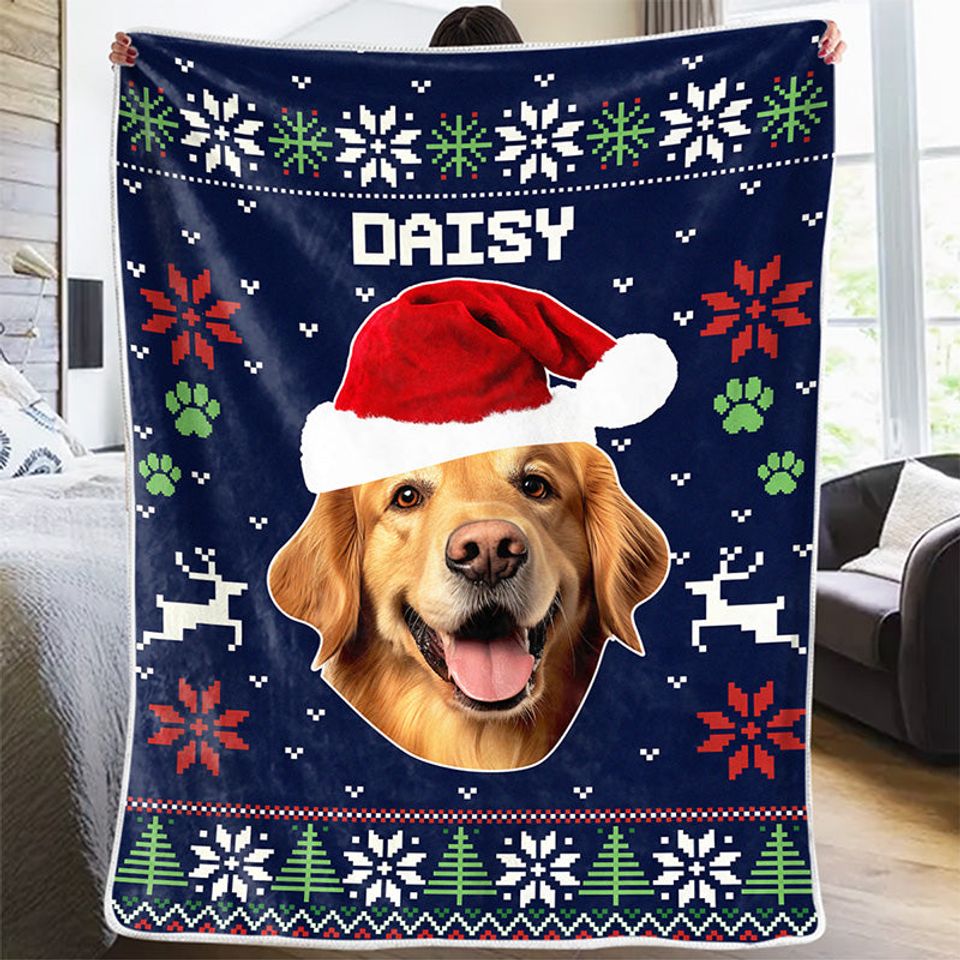 Custom Photo Christmas Is Coming To Town - Dog & Cat Personalized Blanket - Christmas Gift For Pet Owners, Pet Lovers