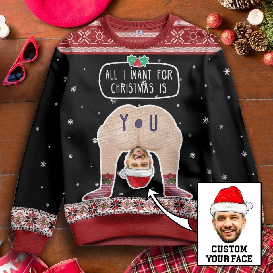 Custom Photo Christmas Sweater, Personalized Ugly Christmas