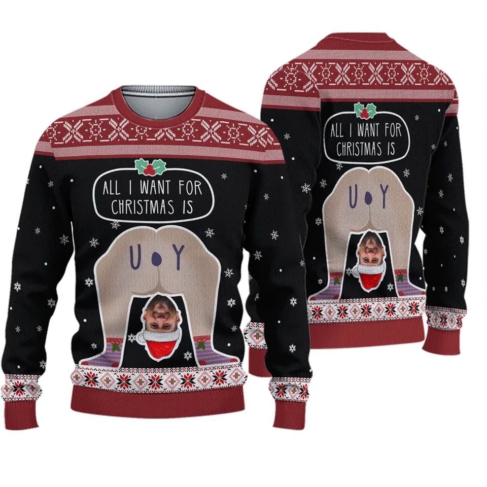 Custom Photo Christmas Sweater, Personalized Ugly Christmas Sweater