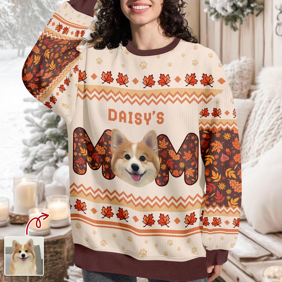 Custom Photo Dog Dad, Dog Mom Ugly Sweater - Image 3