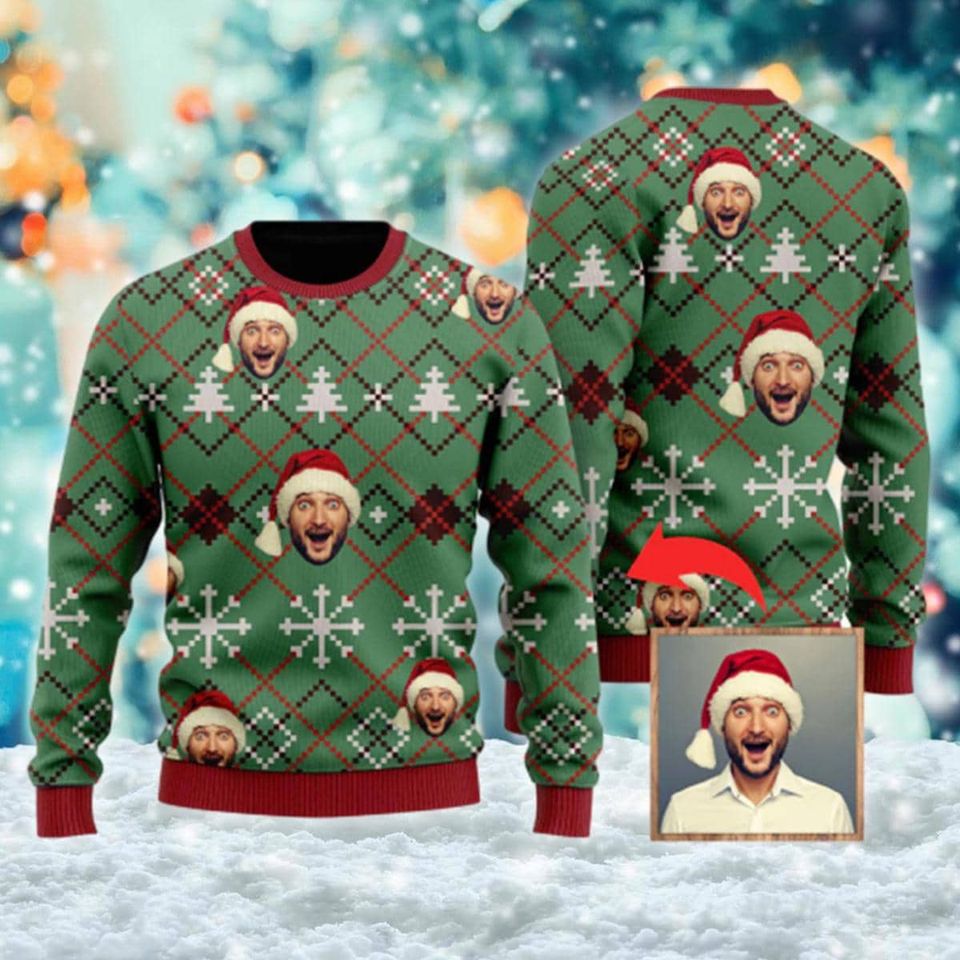 Custom Photo Face Ugly Sweater - Personalized Xmas Design