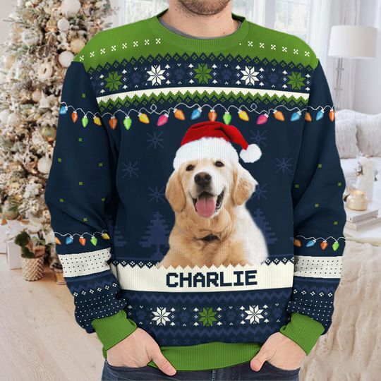 Custom Photo Happy Howlidays - Dog & Cat Personalized Ugly Sweatshirt - Christmas Gift For Pet Owners, Pet Lovers - Image 6