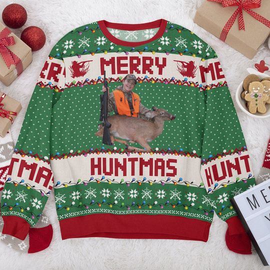Custom Photo Merry Huntmas Sweater Gift For Hunting Lovers - Image 6