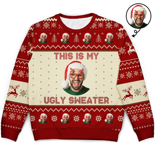 Custom Photo This Is My Ugly Sweater - Christmas, Gift For Yourself - Personalized Unisex Ugly Sweater - Image 4