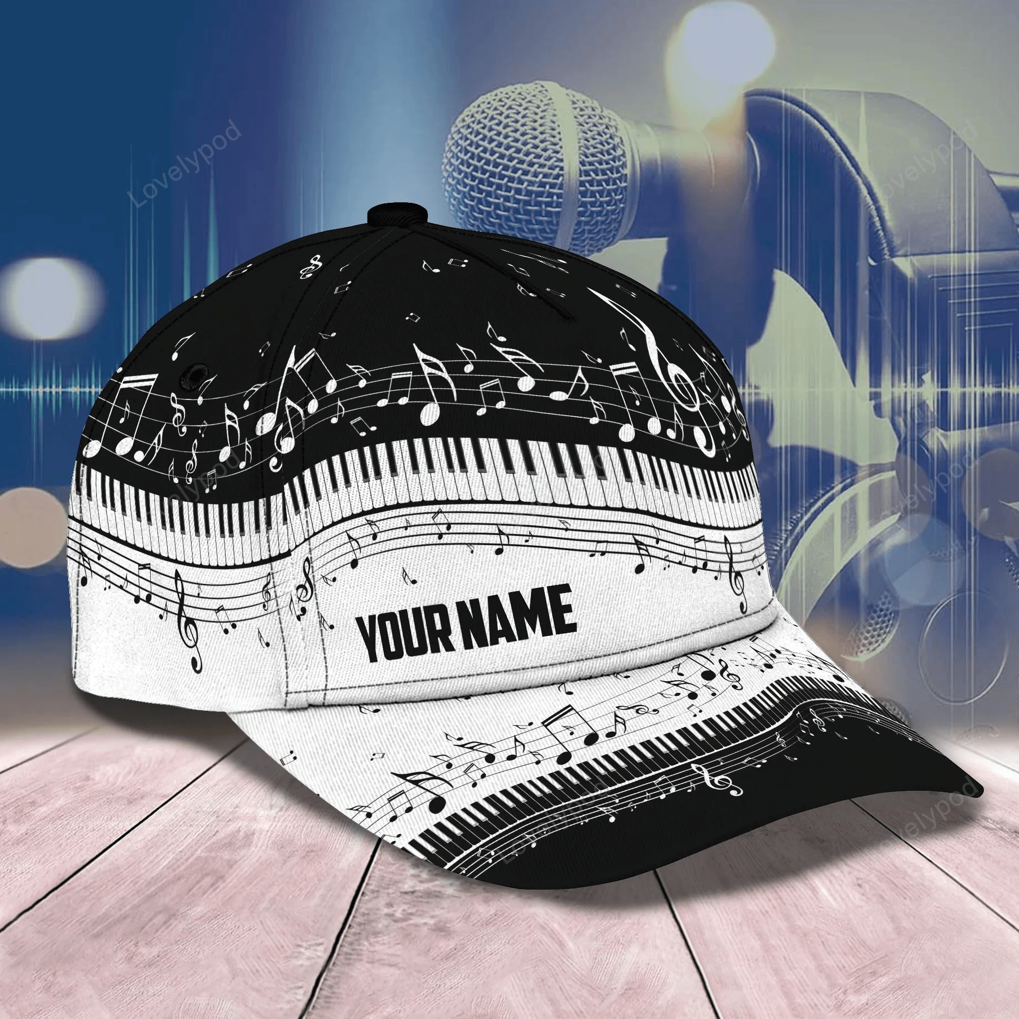 Custom Piano Baseball Cap Full Print For Piano Lover, To My Wife, Husband, Son, Daughter Piano Lover Gifts Trucker Hats Custom Hats Gifts For Men & Women