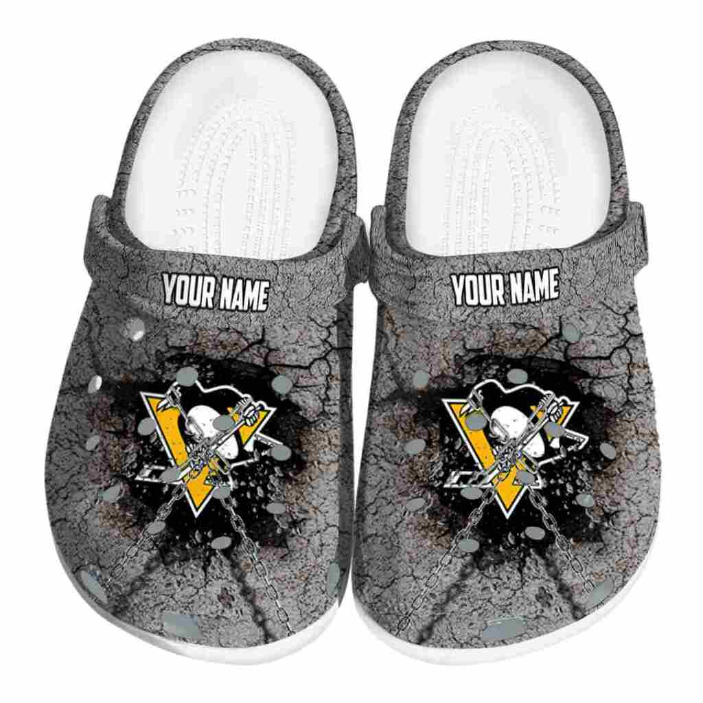 Custom Pittsburgh Penguins Cracked Ground Texture ClogTVC1801900