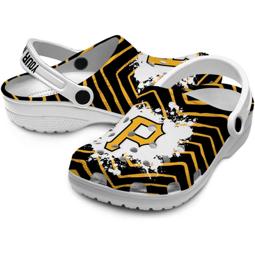 Custom Pittsburgh Pirates Zigzag Paint Burst ClogTVC1801166 - Image 3