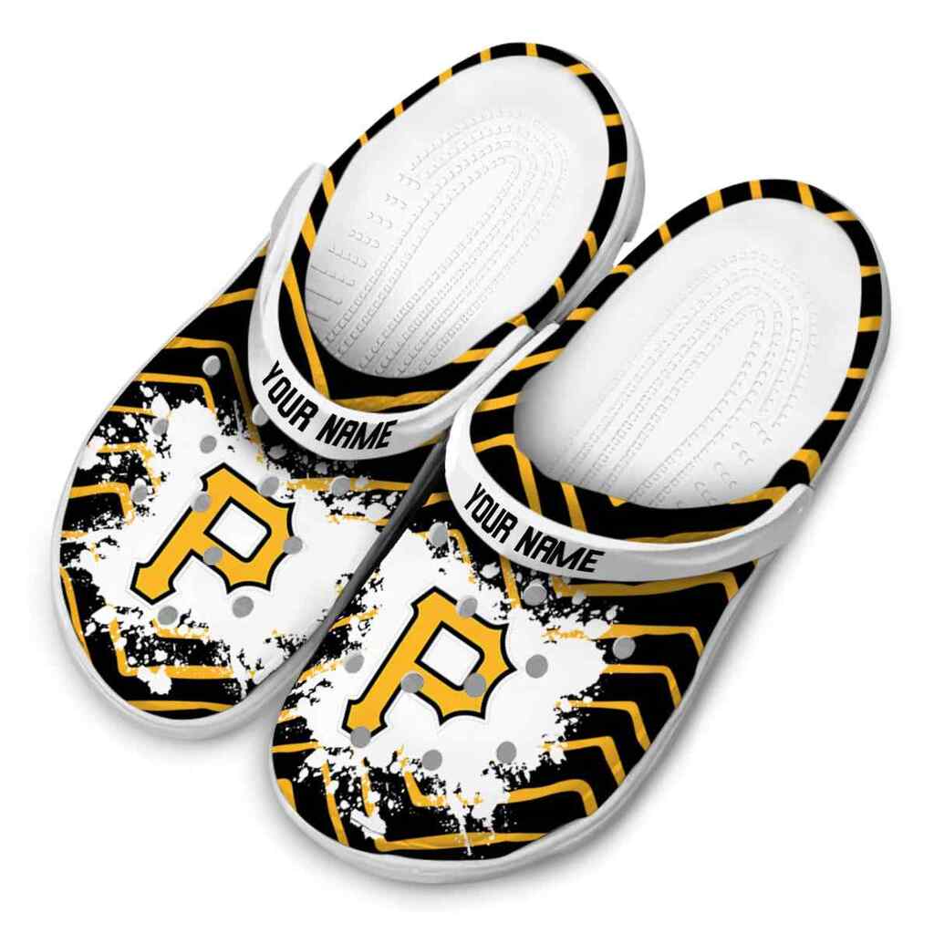 Custom Pittsburgh Pirates Zigzag Paint Burst ClogTVC1801166 - Image 4