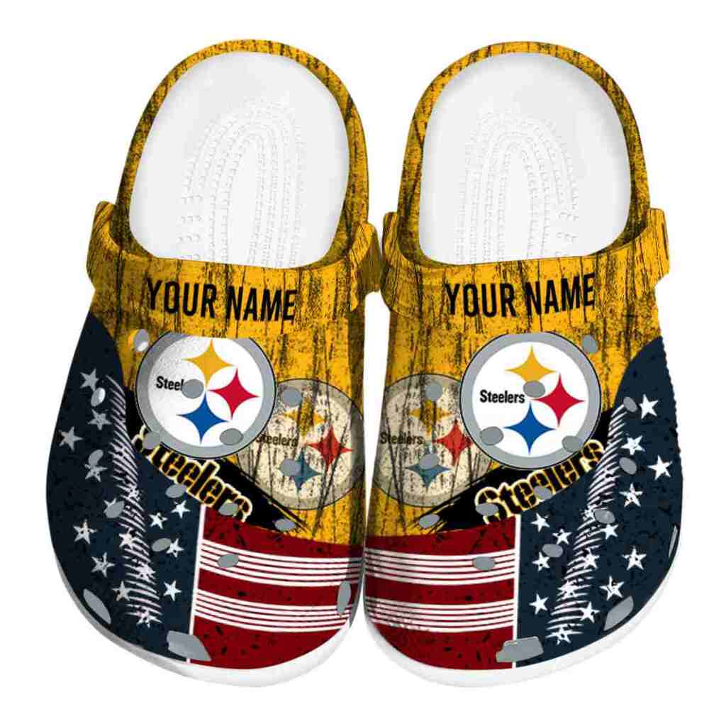 Custom Pittsburgh Steelers Star-Spangled Side Pattern ClogTVC180153